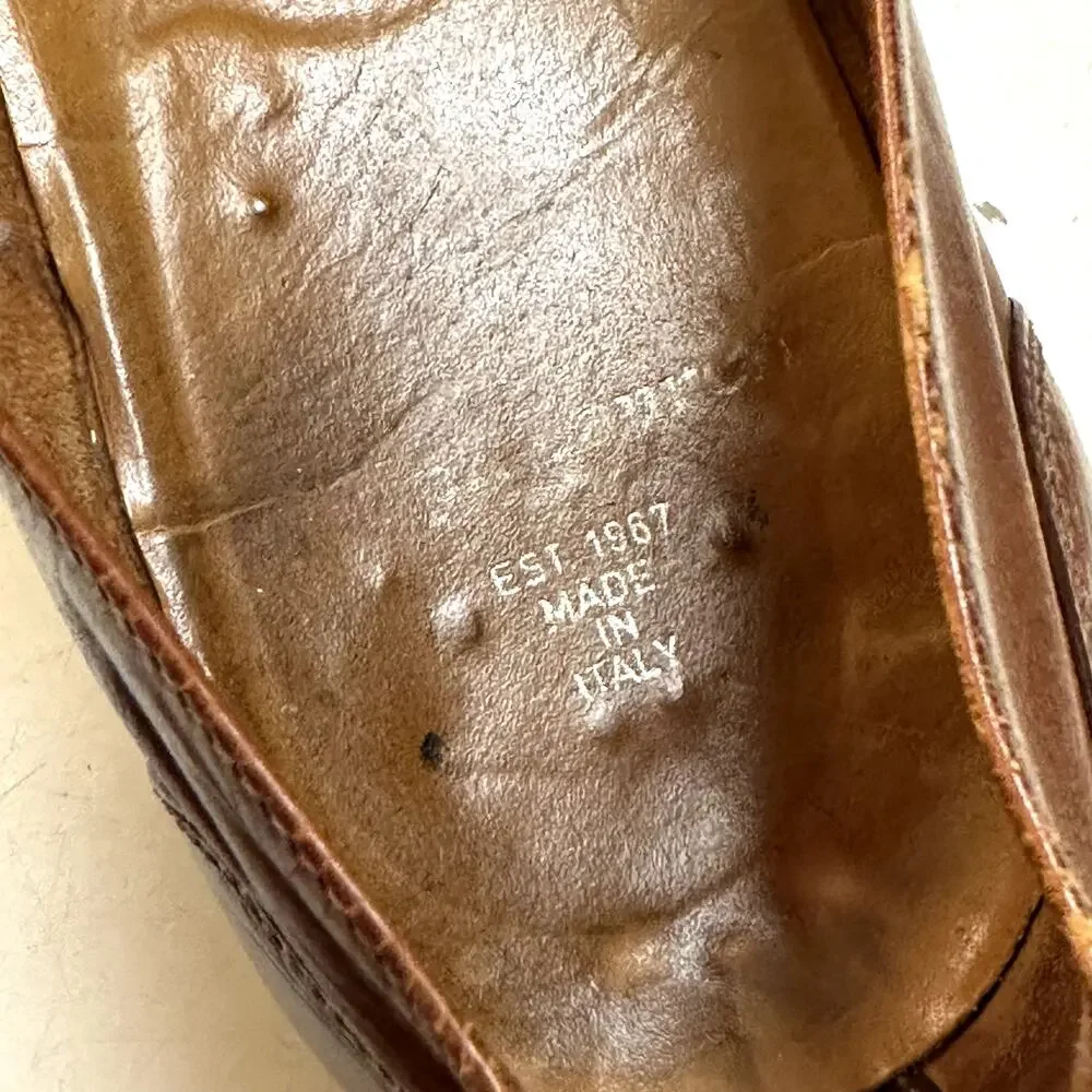 VGUC Polo Ralph Lauren Deerskin Woven Loafer Vintage Made in Italy 10 D